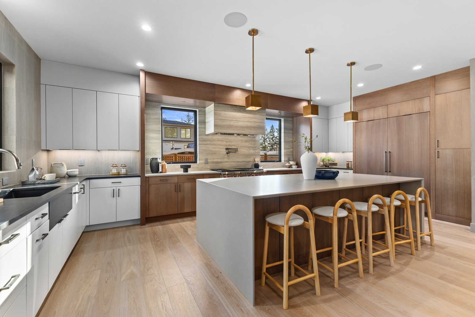 Quartz countertop and kitchen island by The Kitchen Depot in Venice FL