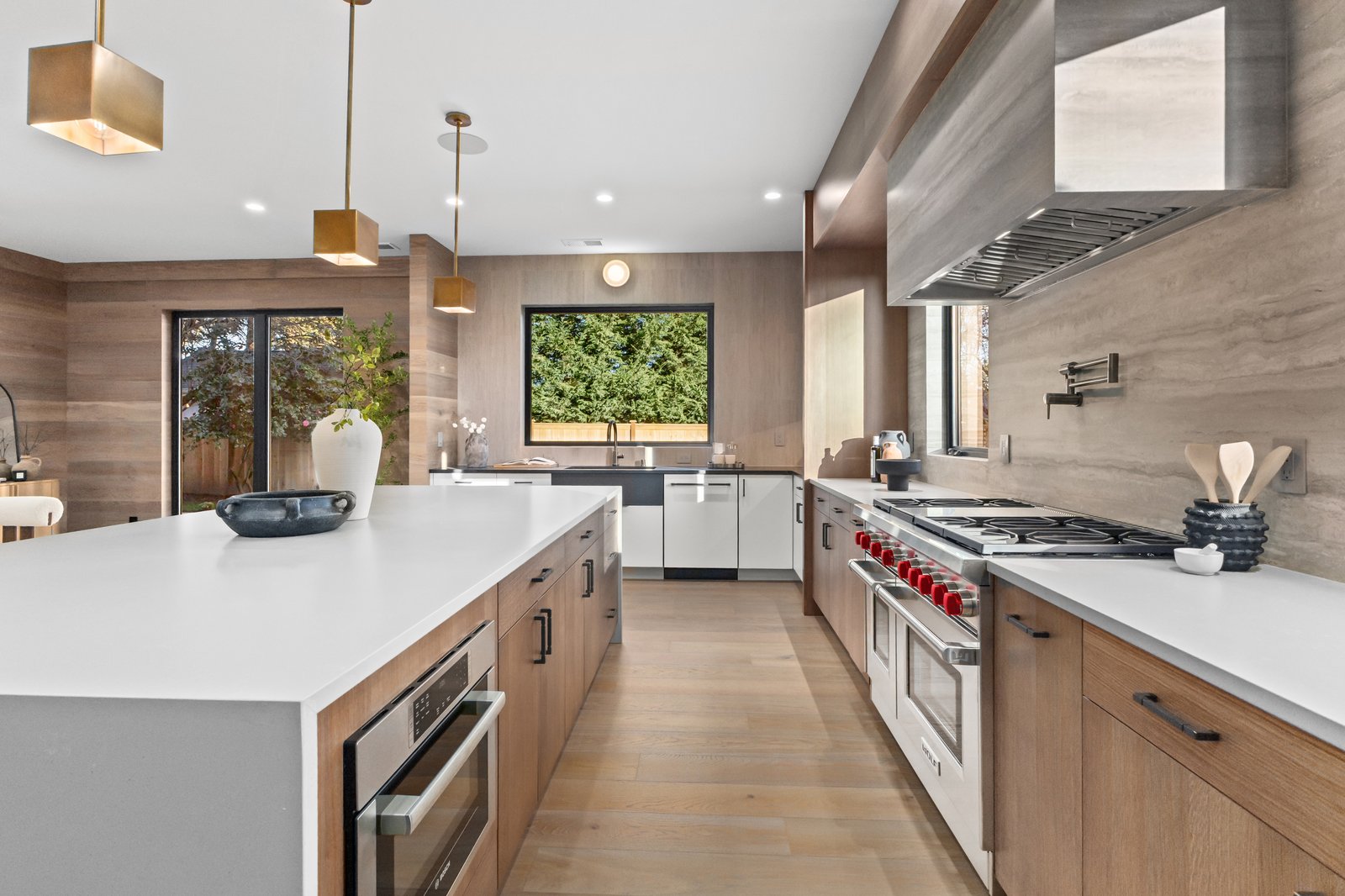 Venice FL warm modern kitchen with Wolf range